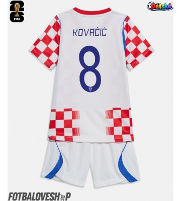 Chorvatsko Mateo Kovacic #8 Dětské Domácí Dres MS 2026 Krátký Rukáv (+ trenýrky)